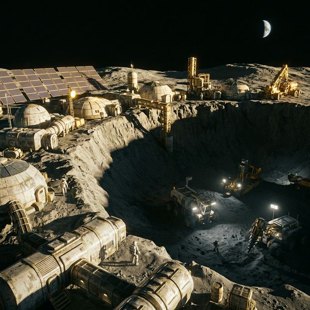 Moon Shackleton Crater Base